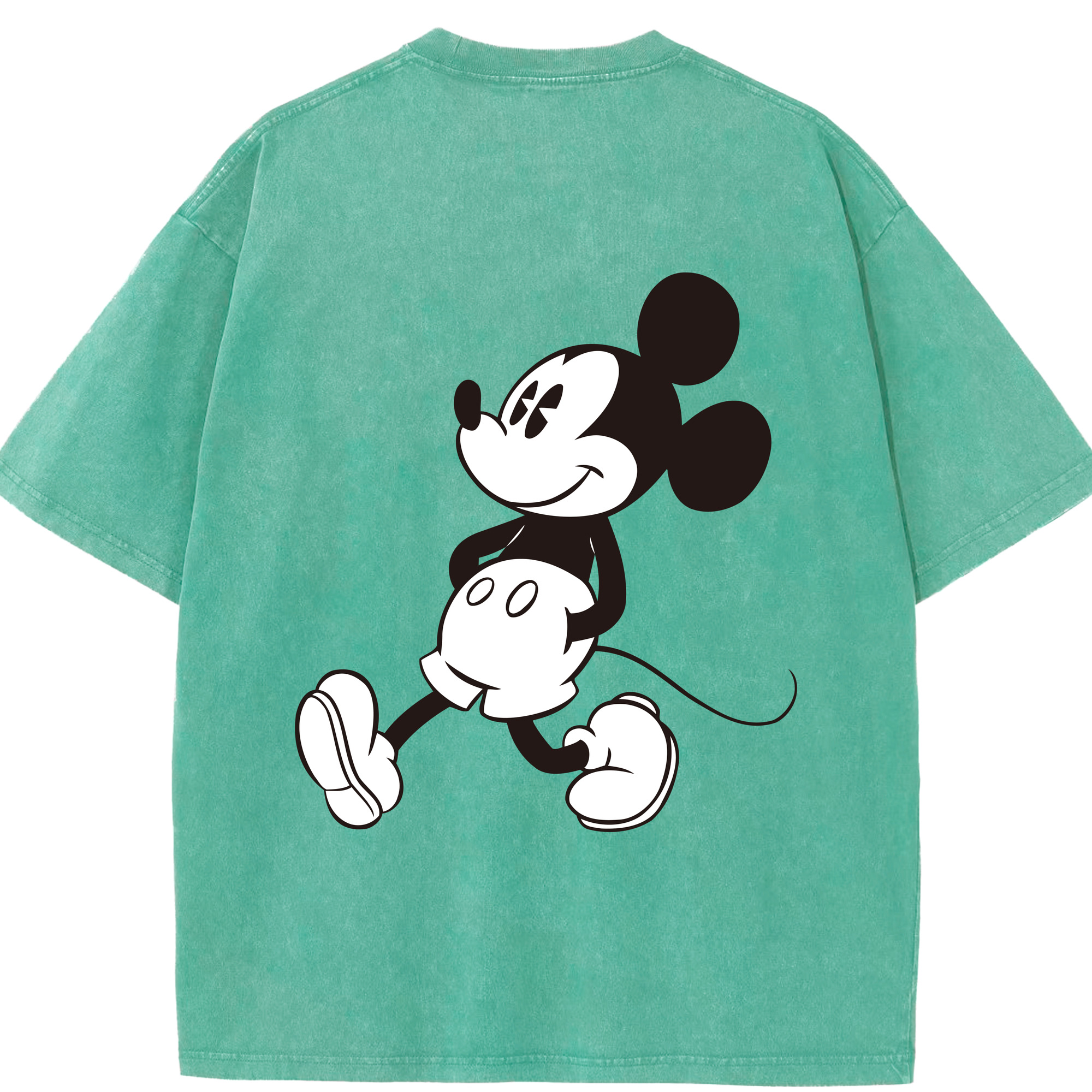 （画像用） ミッキーマウス Mickey Mouse 綿100% ヴィンテージ風 半袖Tシャツ（背面プリント）